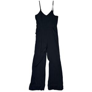 41 Hawthorn Black Wide Leg Spaghetti Strap Smocked Back Jumpsuit WGW70336 L